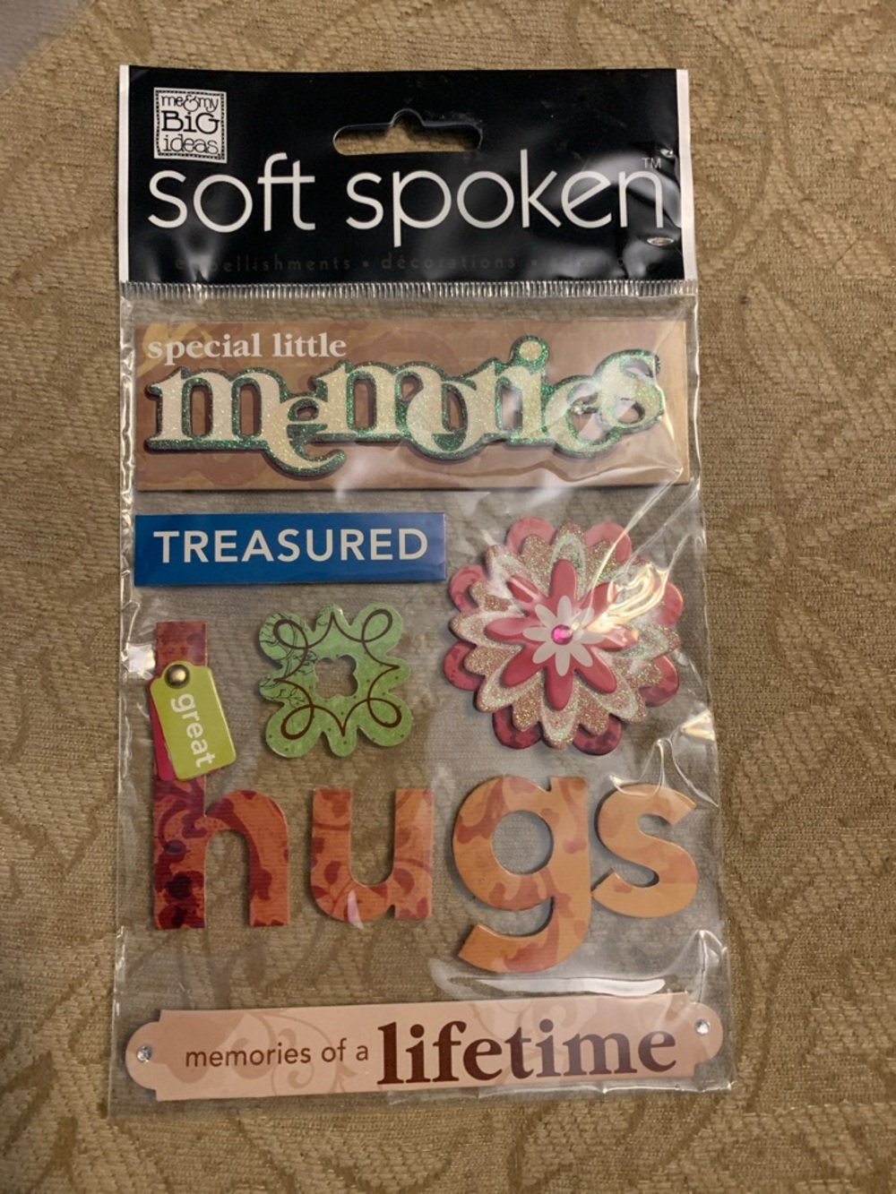Soft Spoken 'Hugs' Decorative Sticker Pack - Pink & Green